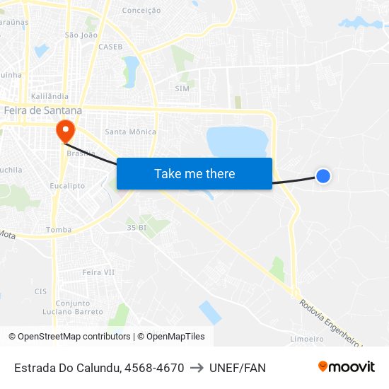 Estrada Do Calundu, 4568-4670 to UNEF/FAN map
