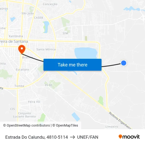 Estrada Do Calundu, 4810-5114 to UNEF/FAN map