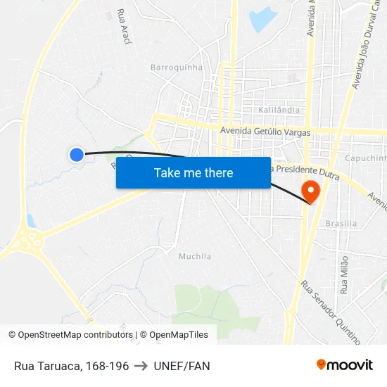 Rua Taruaca, 168-196 to UNEF/FAN map
