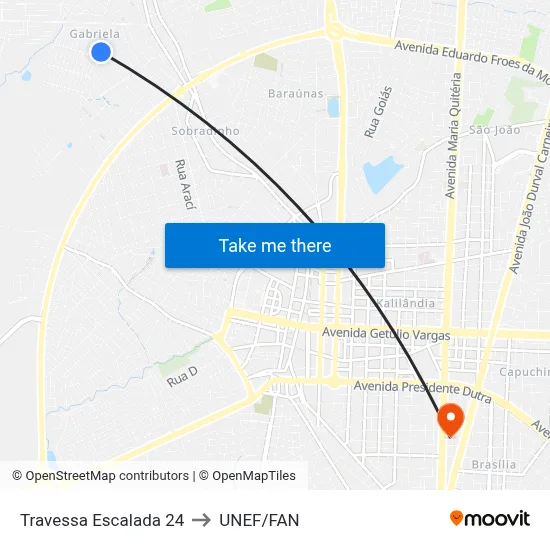 Travessa Escalada 24 to UNEF/FAN map