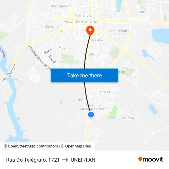 Rua Do Telégrafo, 1721 to UNEF/FAN map