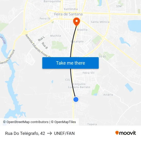 Rua Do Telégrafo, 42 to UNEF/FAN map