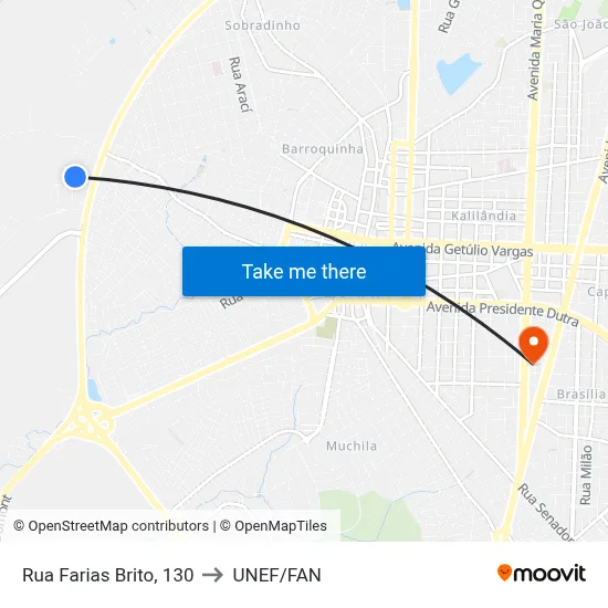 Rua Farias Brito, 130 to UNEF/FAN map
