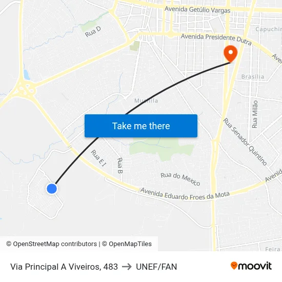 Via Principal A Viveiros, 483 to UNEF/FAN map