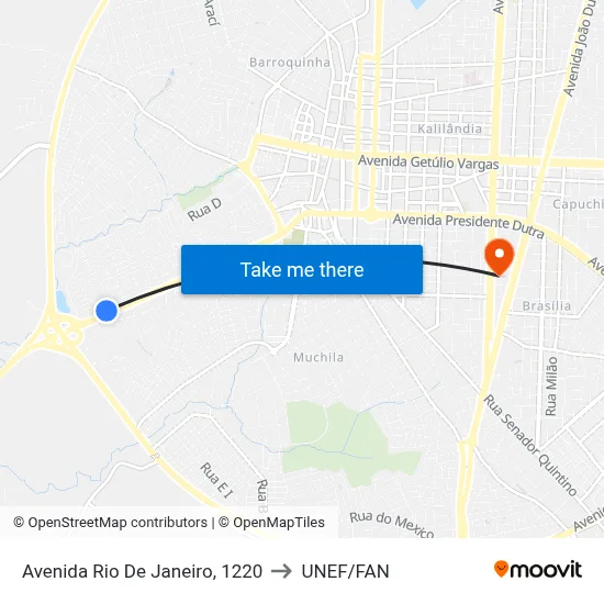 Avenida Rio De Janeiro, 1220 to UNEF/FAN map