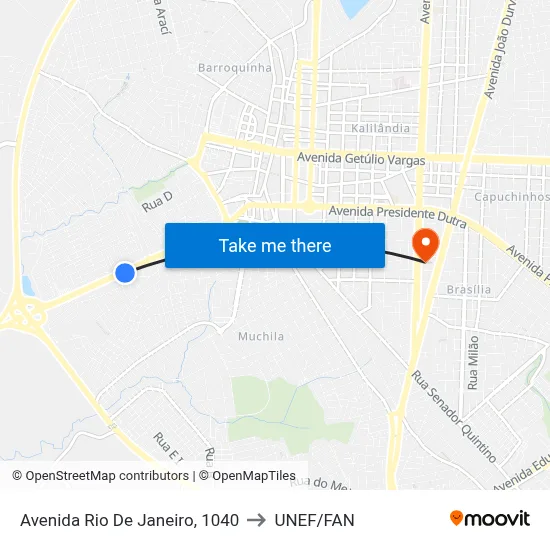 Avenida Rio De Janeiro, 1040 to UNEF/FAN map