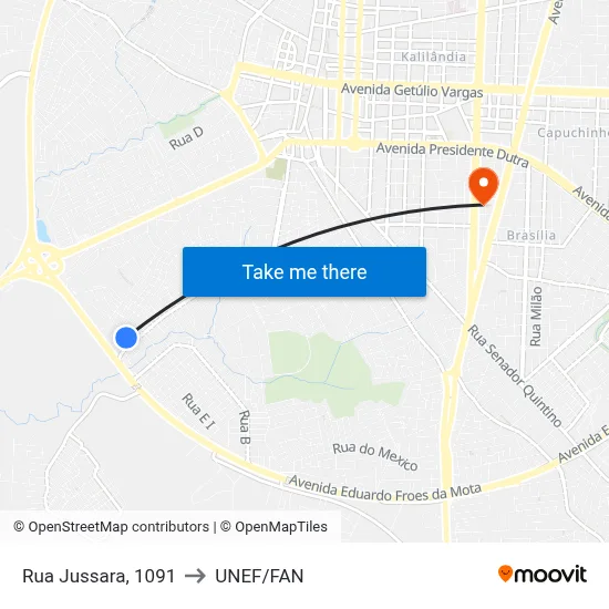 Rua Jussara, 1091 to UNEF/FAN map