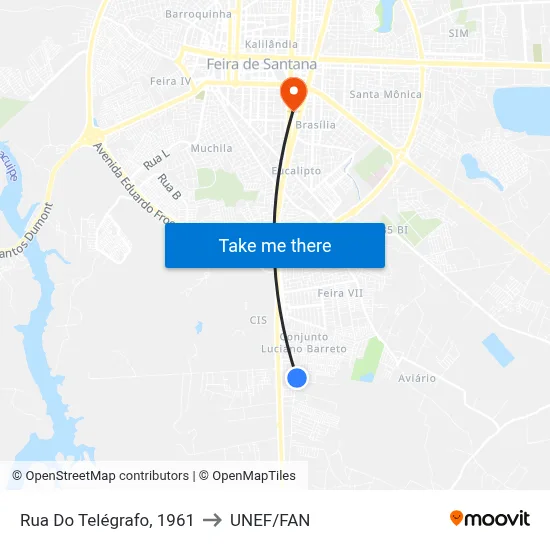 Rua Do Telégrafo, 1961 to UNEF/FAN map