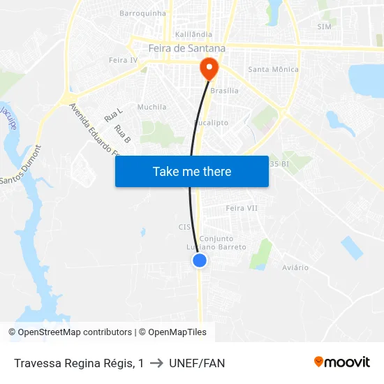 Travessa Regina Régis, 1 to UNEF/FAN map