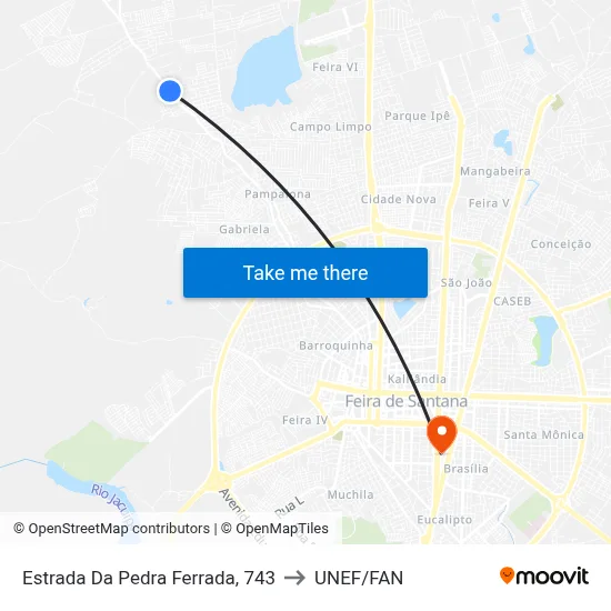 Estrada Da Pedra Ferrada, 743 to UNEF/FAN map