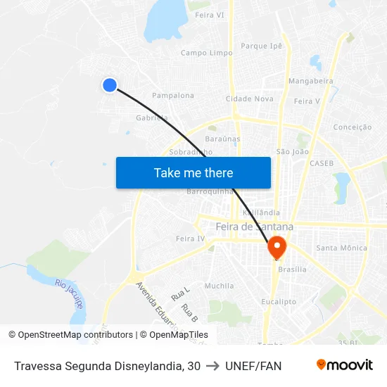 Travessa Segunda Disneylandia, 30 to UNEF/FAN map