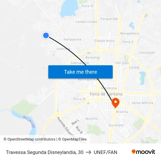 Travessa Segunda Disneylandia, 30 to UNEF/FAN map