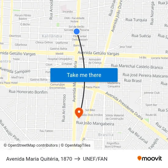 Avenida Maria Quitéria, 1870 to UNEF/FAN map