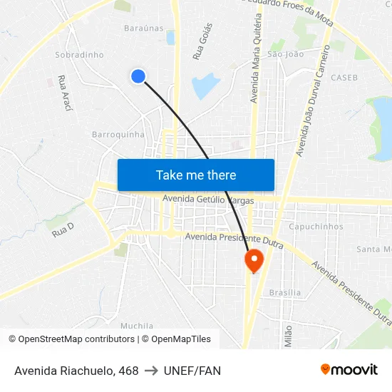 Avenida Riachuelo, 468 to UNEF/FAN map