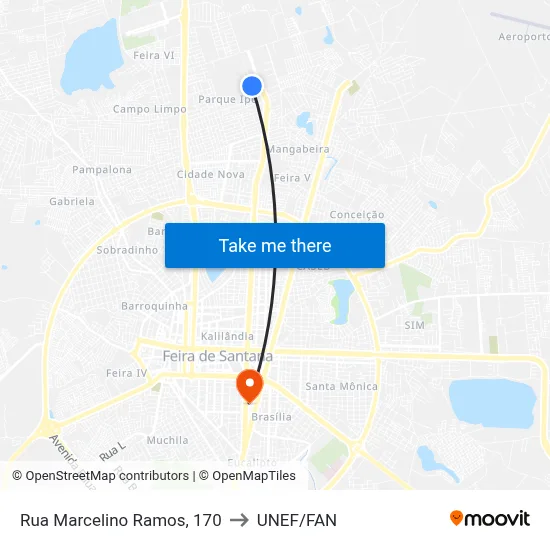 Rua Marcelino Ramos, 170 to UNEF/FAN map