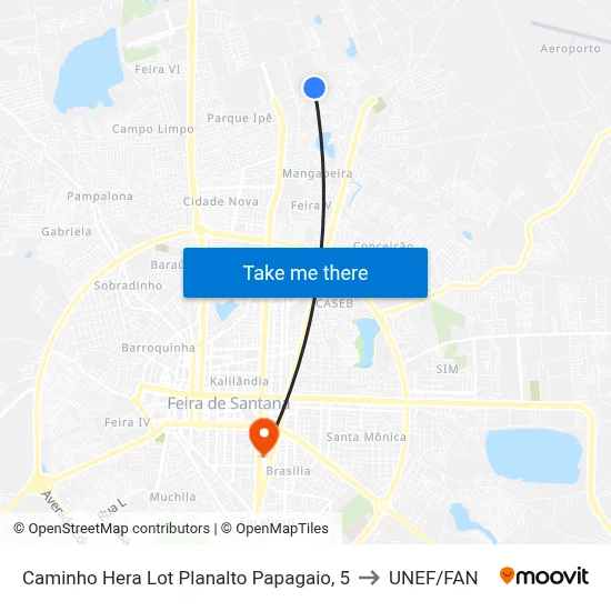Caminho Hera Lot Planalto Papagaio, 5 to UNEF/FAN map