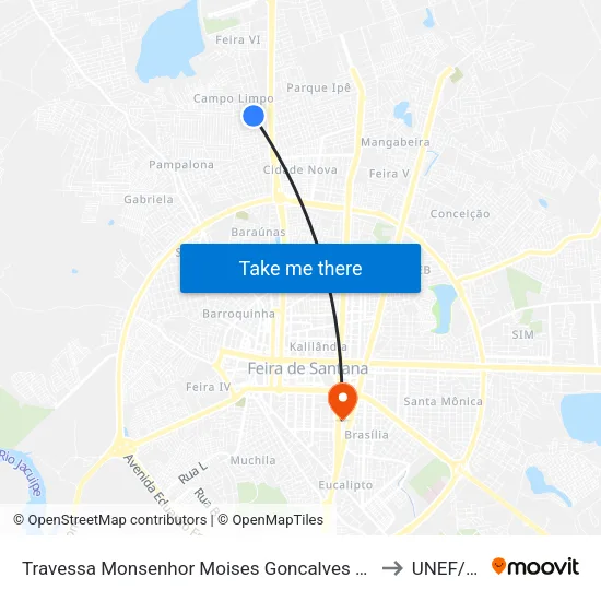 Travessa Monsenhor Moises Goncalves Couto, 2355 to UNEF/FAN map