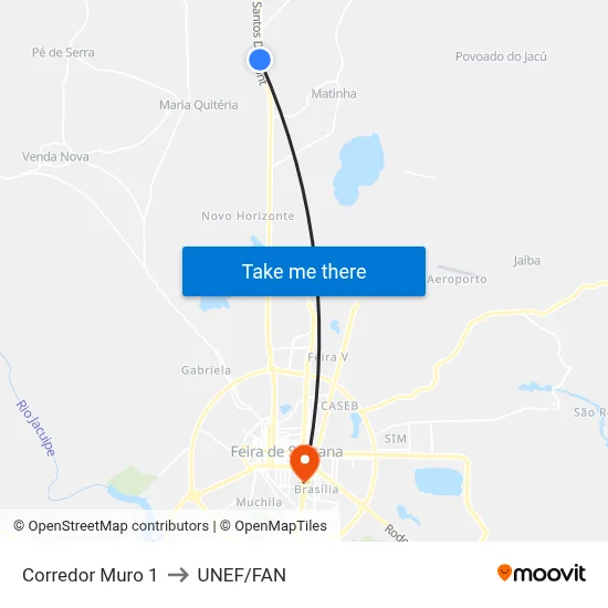 Corredor Muro 1 to UNEF/FAN map