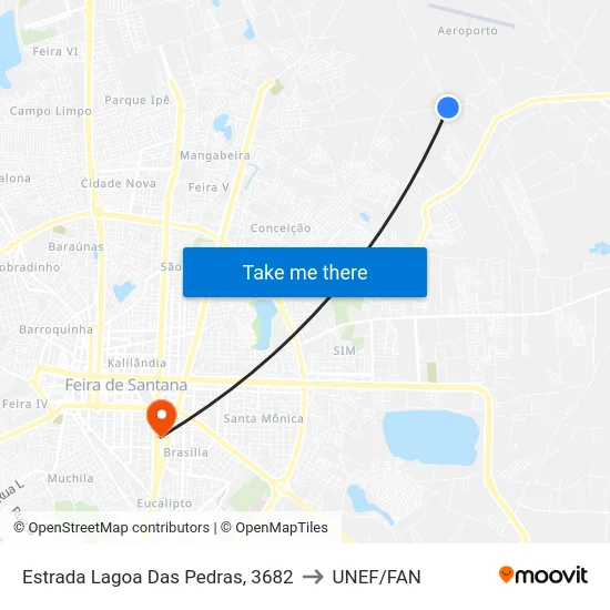 Estrada Lagoa Das Pedras, 3682 to UNEF/FAN map
