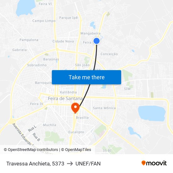 Travessa Anchieta, 5373 to UNEF/FAN map