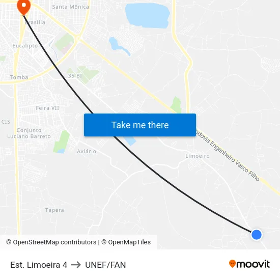 Est. Limoeira 4 to UNEF/FAN map