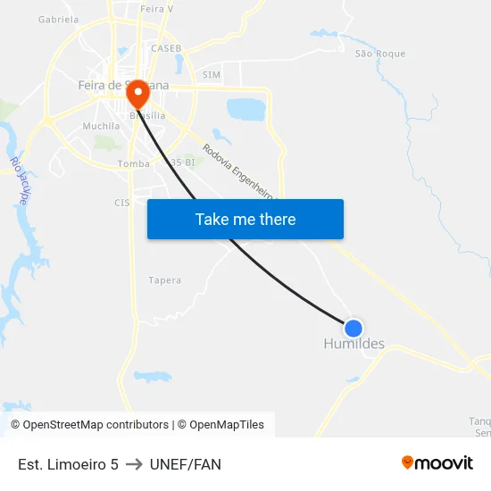 Est. Limoeiro 5 to UNEF/FAN map