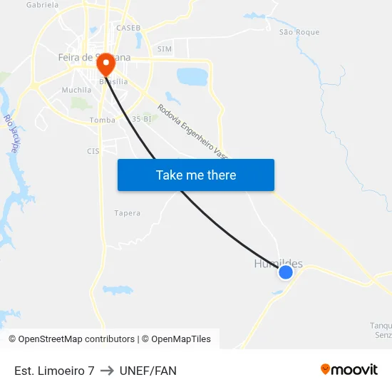 Est. Limoeiro 7 to UNEF/FAN map
