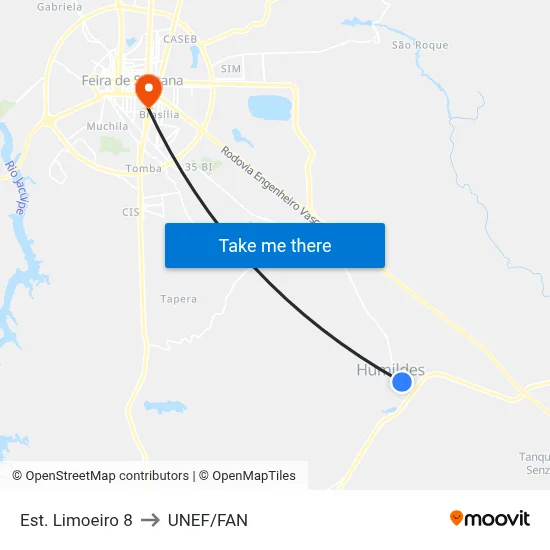 Est. Limoeiro 8 to UNEF/FAN map