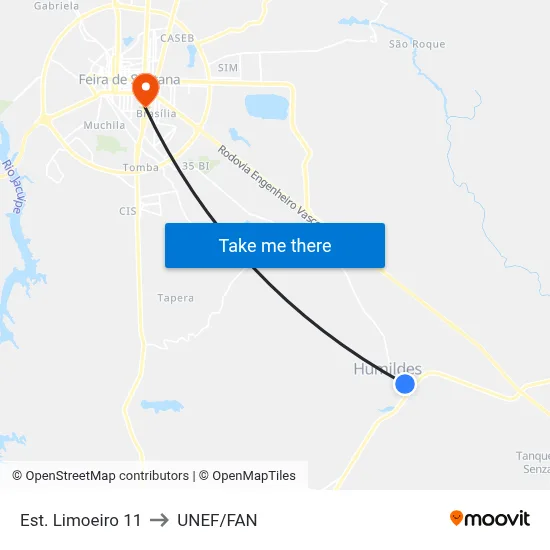 Est. Limoeiro 11 to UNEF/FAN map