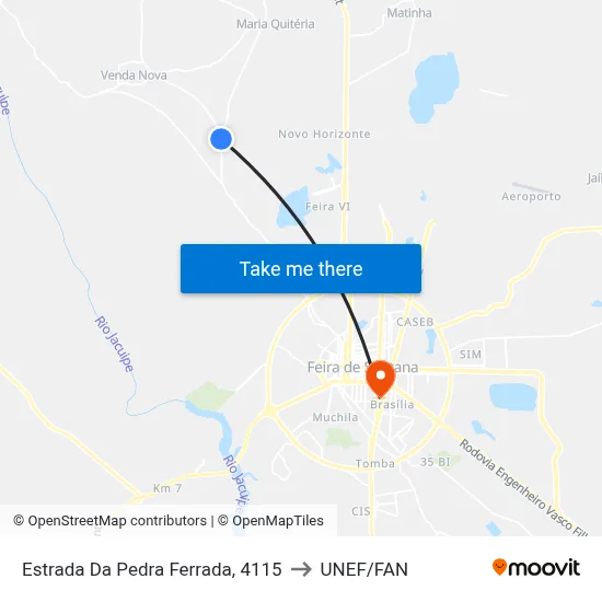 Estrada Da Pedra Ferrada, 4115 to UNEF/FAN map