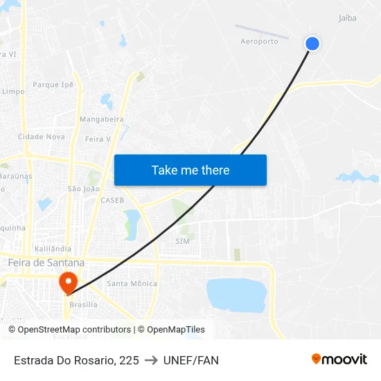 Estrada Do Rosario, 225 to UNEF/FAN map