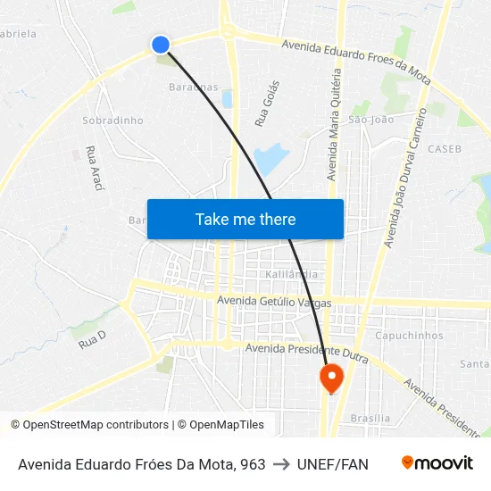 Avenida Eduardo Fróes Da Mota, 963 to UNEF/FAN map
