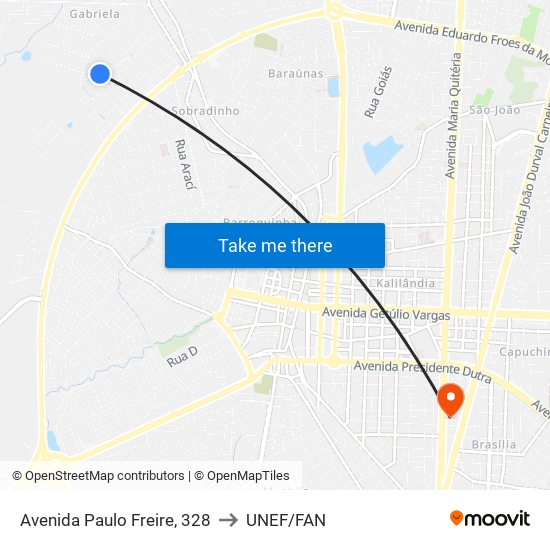 Avenida Paulo Freire, 328 to UNEF/FAN map