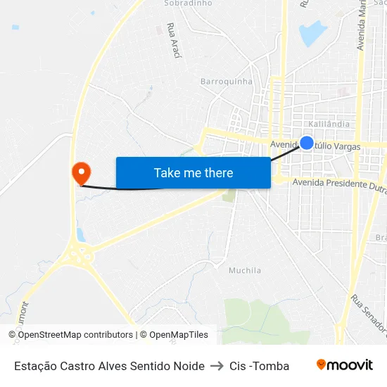 Estação Castro Alves Sentido Noide to Cis -Tomba map