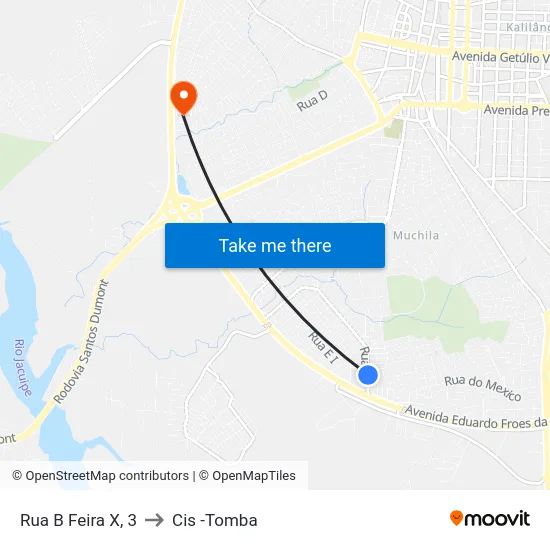 Rua B Feira X, 3 to Cis -Tomba map
