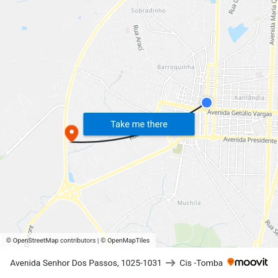 Avenida Senhor Dos Passos, 1025-1031 to Cis -Tomba map