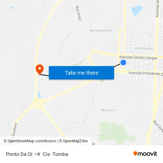 Ponto Da Oi to Cis -Tomba map