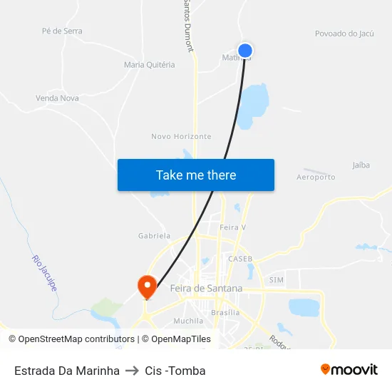 Estrada Da Marinha to Cis -Tomba map