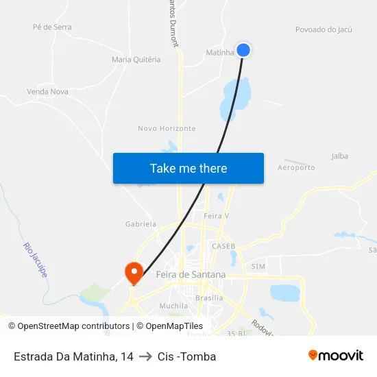 Estrada Da Matinha, 14 to Cis -Tomba map