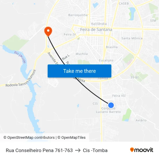 Rua Conselheiro Pena 761-763 to Cis -Tomba map