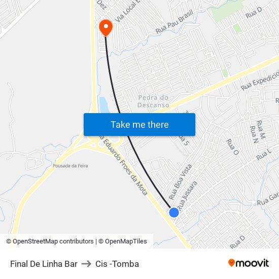 Final De Linha Bar to Cis -Tomba map