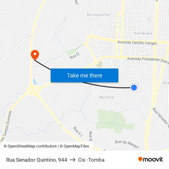 Rua Senador Quintino, 944 to Cis -Tomba map