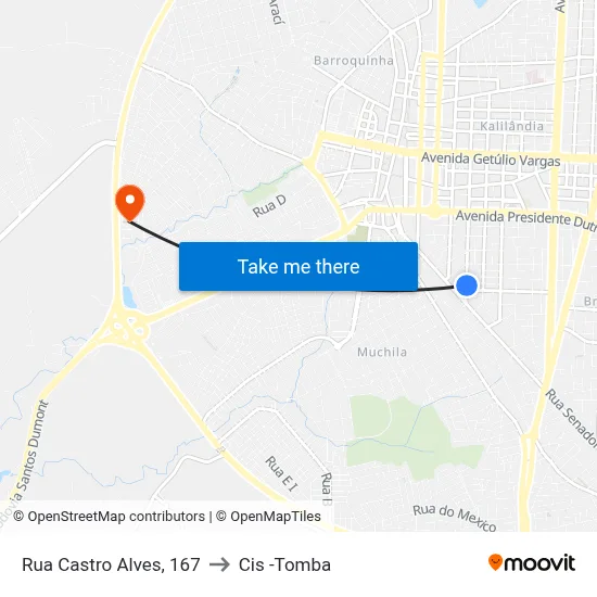 Rua Castro Alves, 167 to Cis -Tomba map