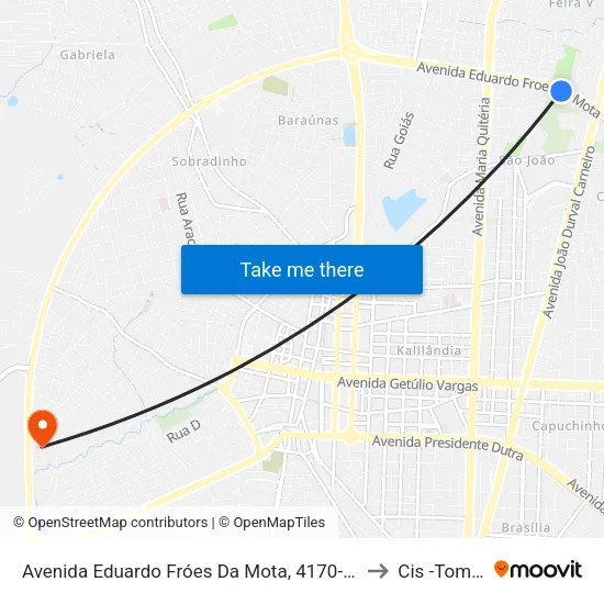 Avenida Eduardo Fróes Da Mota, 4170-4188 to Cis -Tomba map