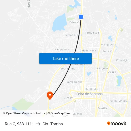 Rua O, 933-1111 to Cis -Tomba map
