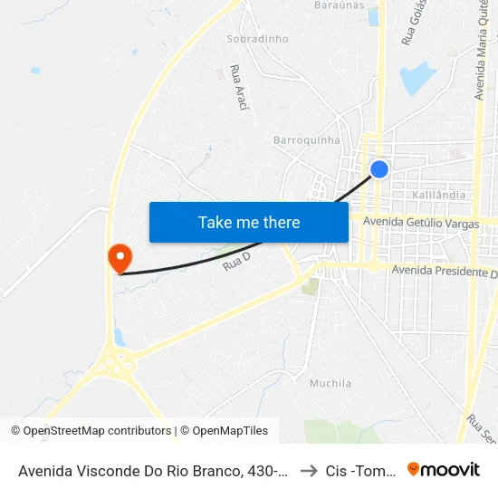 Avenida Visconde Do Rio Branco, 430-474 to Cis -Tomba map