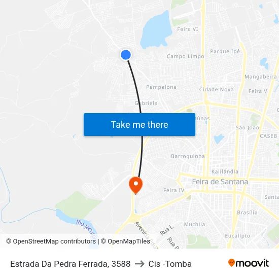 Estrada Da Pedra Ferrada, 3588 to Cis -Tomba map