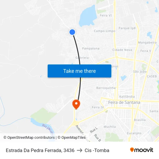 Estrada Da Pedra Ferrada, 3436 to Cis -Tomba map