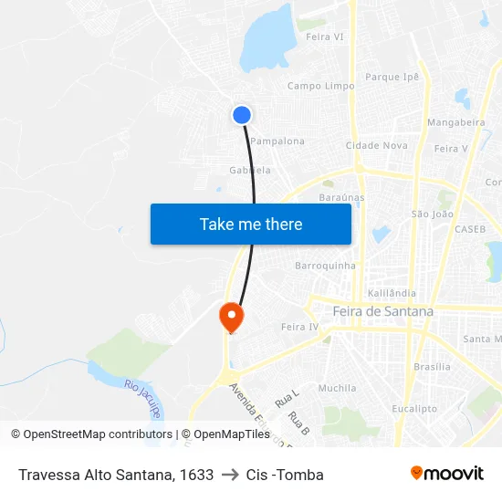 Travessa Alto Santana, 1633 to Cis -Tomba map
