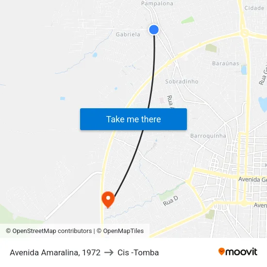 Avenida Amaralina, 1972 to Cis -Tomba map